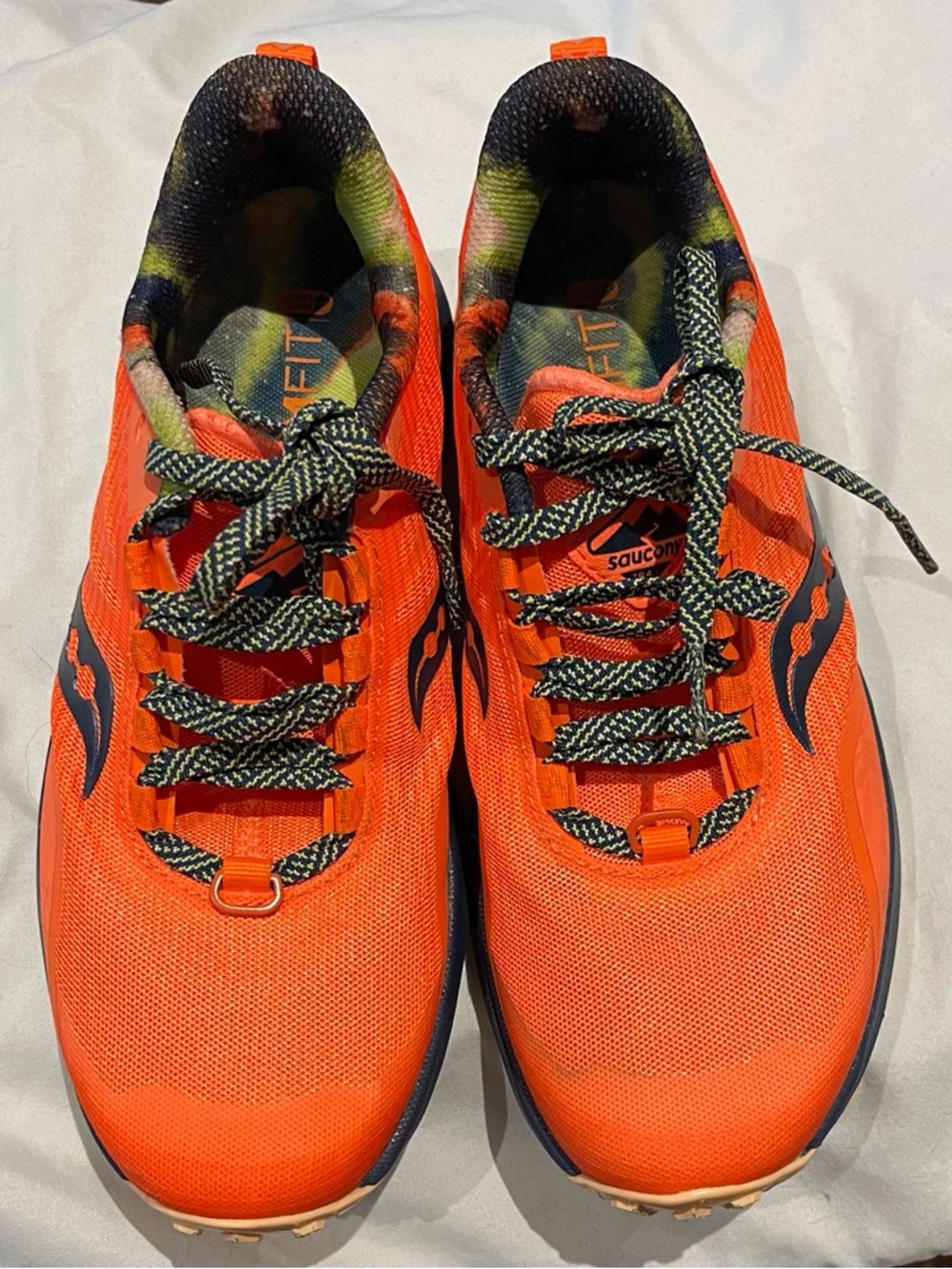 Saucony Bright Orange Trail Running Shoes with Black Accents